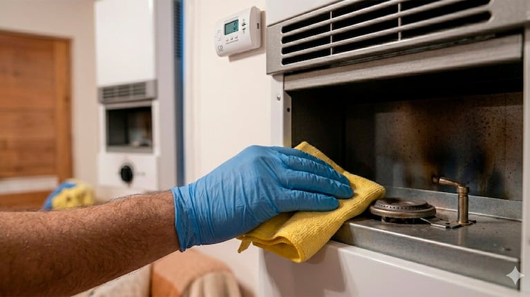 Llegó el frío: cómo limpiar el calefactor y la señal clave en la llama que puede salvarte la vida (Foto creada con IA)