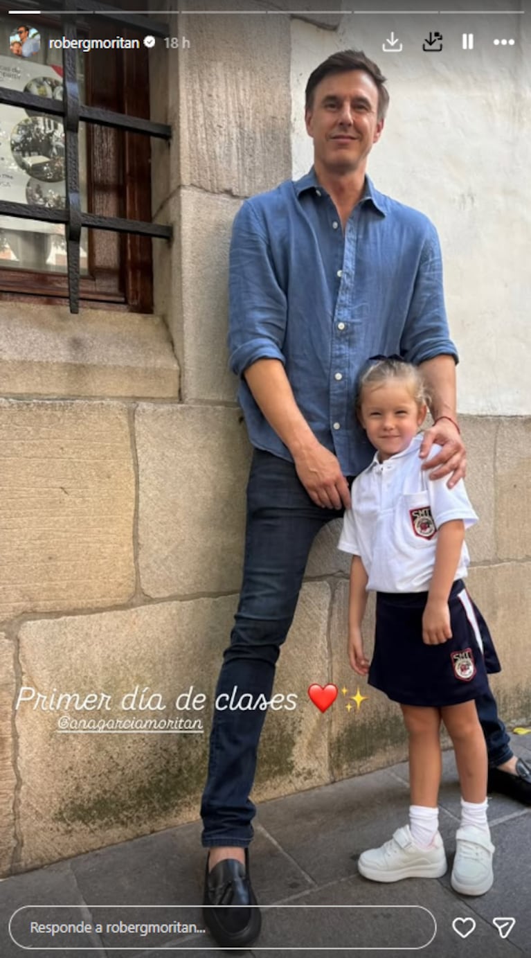 Llegó el primer día de clases de Anita García Moritán, la hija de Pampita y Roberto García Moritán | Créditos: Instagram @robergmoritan