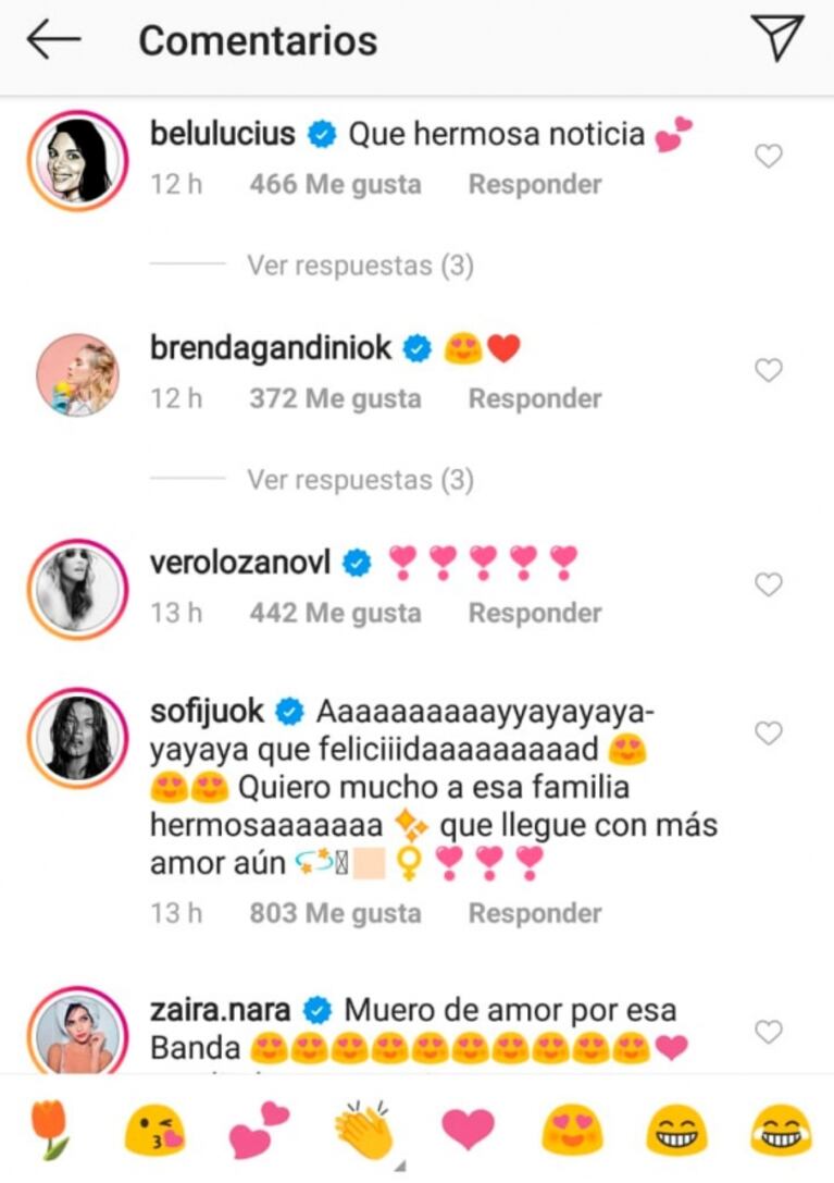 ¡Lluvia de likes! Los famosos colmaron de mensajes públicos a Paula Chaves, tras anunciar su tercer embarazo