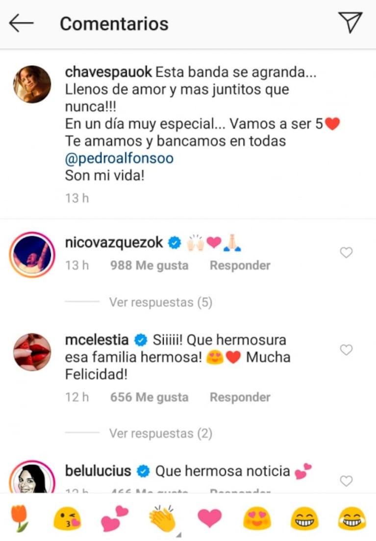 ¡Lluvia de likes! Los famosos colmaron de mensajes públicos a Paula Chaves, tras anunciar su tercer embarazo