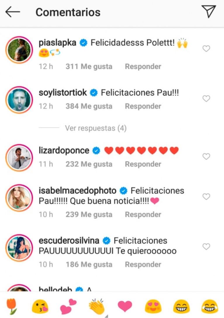 ¡Lluvia de likes! Los famosos colmaron de mensajes públicos a Paula Chaves, tras anunciar su tercer embarazo