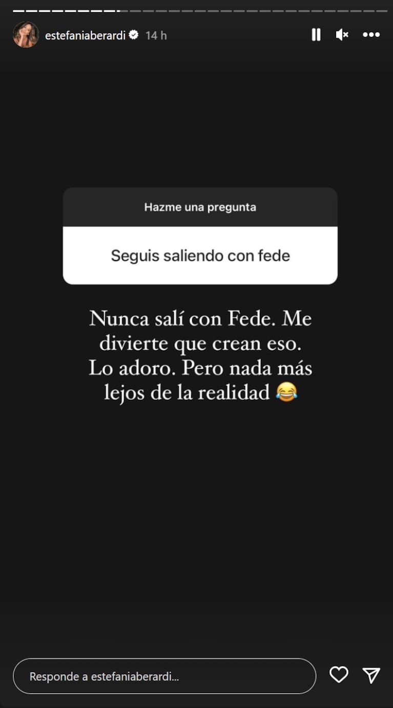 “Lo adoro”: la sorprendente respuesta de Estefi Berardi cuando le preguntaron por Fede Bal