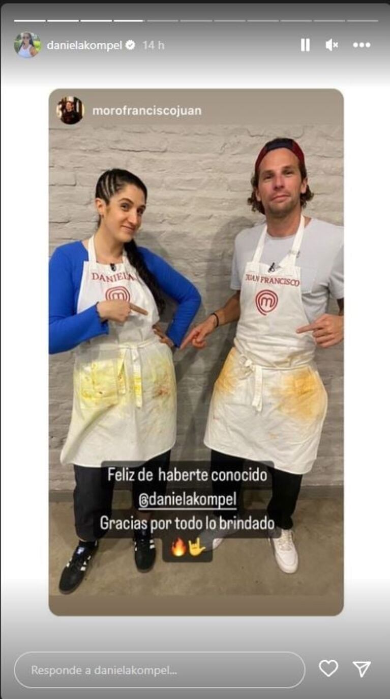 "Lo tiene todo: sabor, colores, buen pelo": los mensajes de despedida a Daniela de MasterChef Argentina