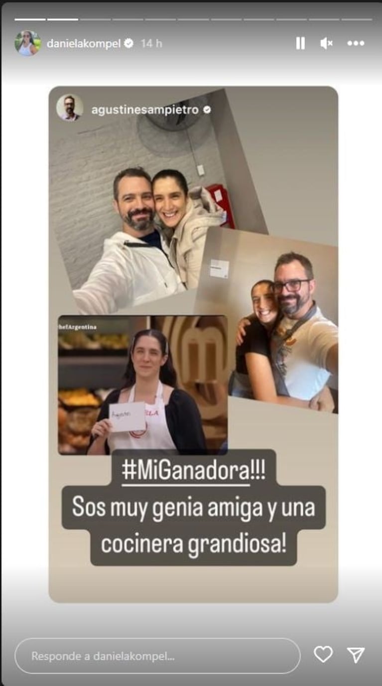 "Lo tiene todo: sabor, colores, buen pelo": los mensajes de despedida a Daniela de MasterChef Argentina