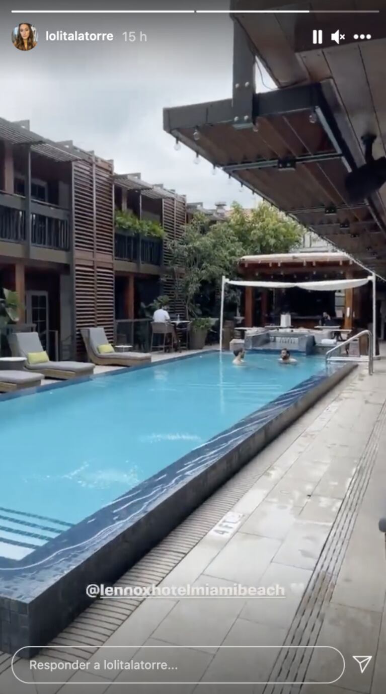 Lola Latorre mostró dónde se hospeda en Miami, tras el escándalo por la vacunación de su abuela: piscina y sala de estar al aire libre