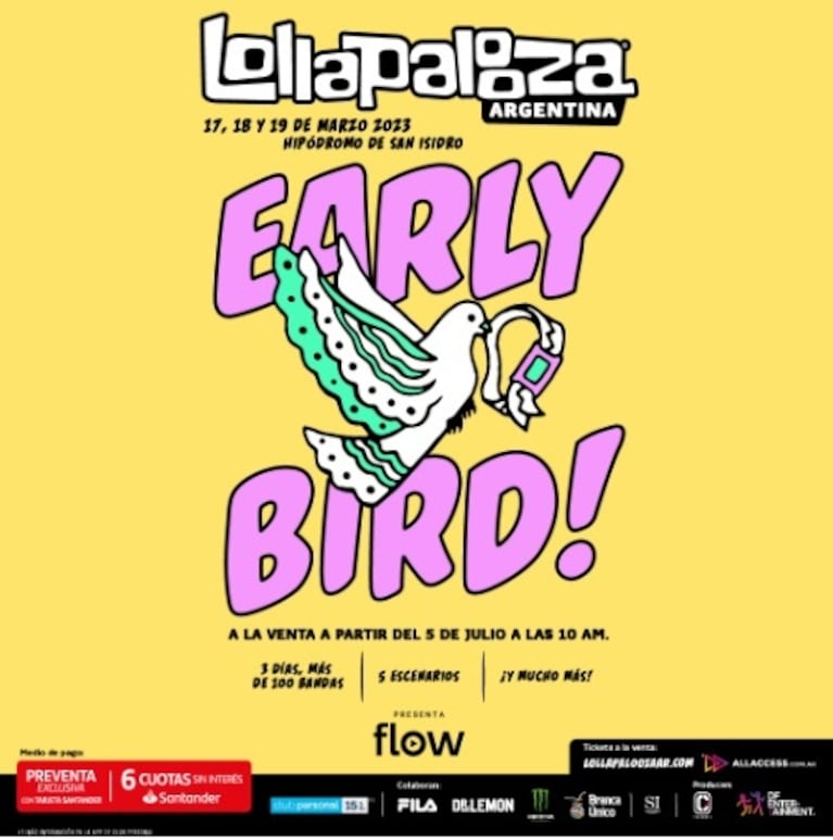 Lollapalooza 2023: cuándo será la preventa de entradas y la fecha del megafestival