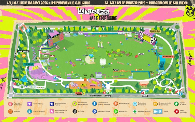 Lollapalooza anuncia el nuevo mapa para su edición 2026 