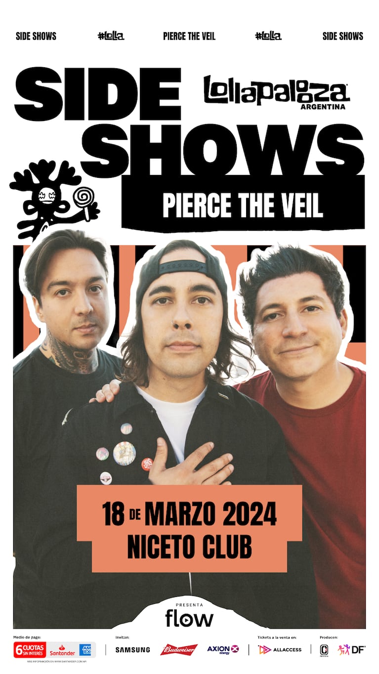 Lollapalooza Argentina 2024 anuncia un nuevo sideshow: Pierce the Veil