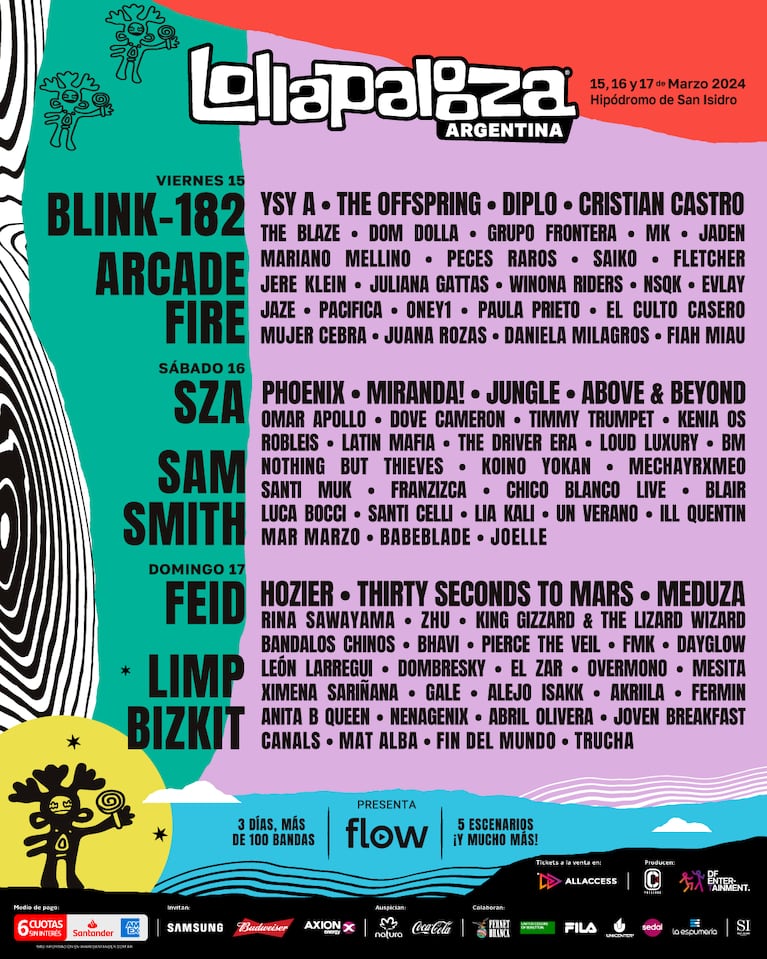 Lollapalooza Argentina 2024 confirma el line-up por día: cómo comprar las entradas y precios