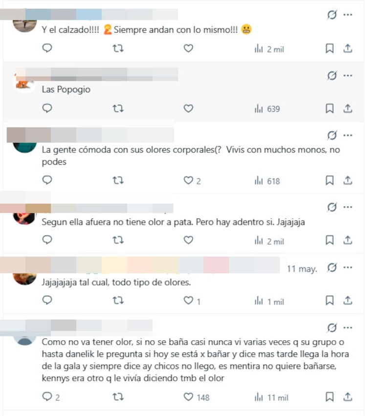 Lolo Poggio reveló en qué parte del cuerpo tiene mal olor y sorprendió a todos (captura de X)