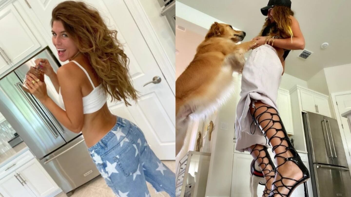 Loly Antoniale dejó espiar su imponente casa en Miami mientras jugaba con su perro