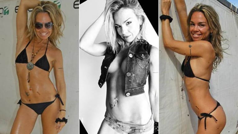 Lorena Paola, antes y después de operarse las lolas. (Fotos: @losavio y archivo revista Semanario)