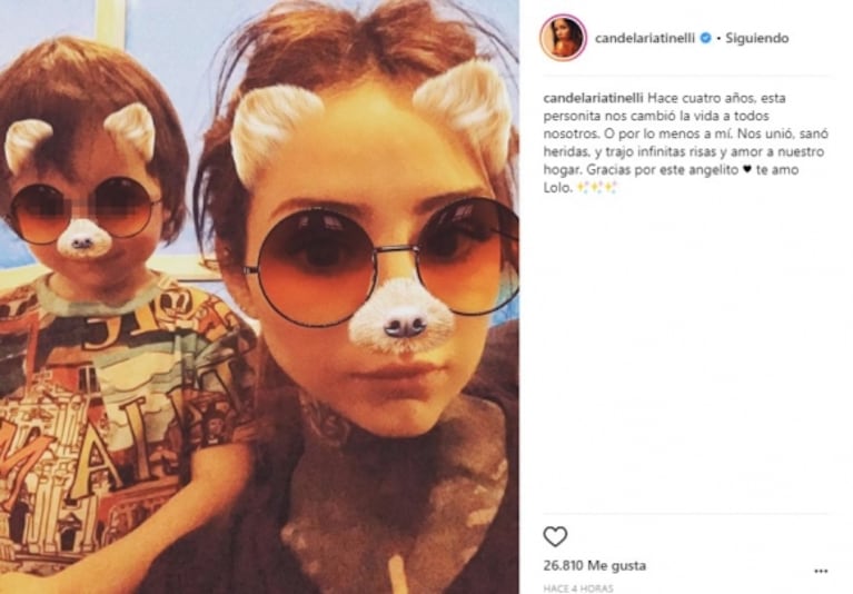 Lorenzo Tinelli cumplió 4 añitos y su familia le dedicó dulces mensajes en las redes