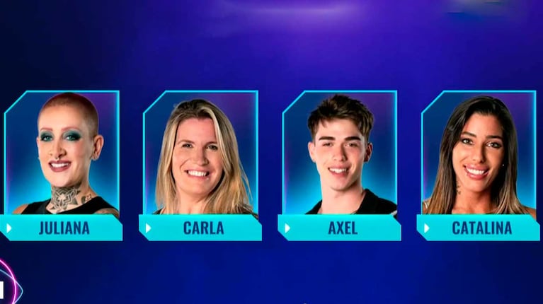 Los 4 nominados de Gran Hermano del 20-12-2023 (Foto: Captura Telefe)