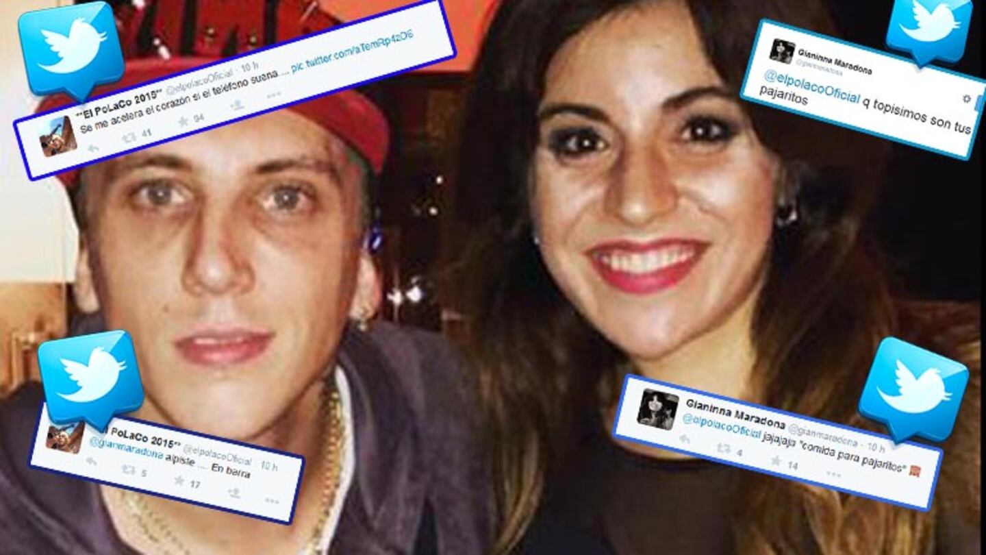 Los amistosos mensajes de Gianinna y El Polaco. Fotos: Twitter.