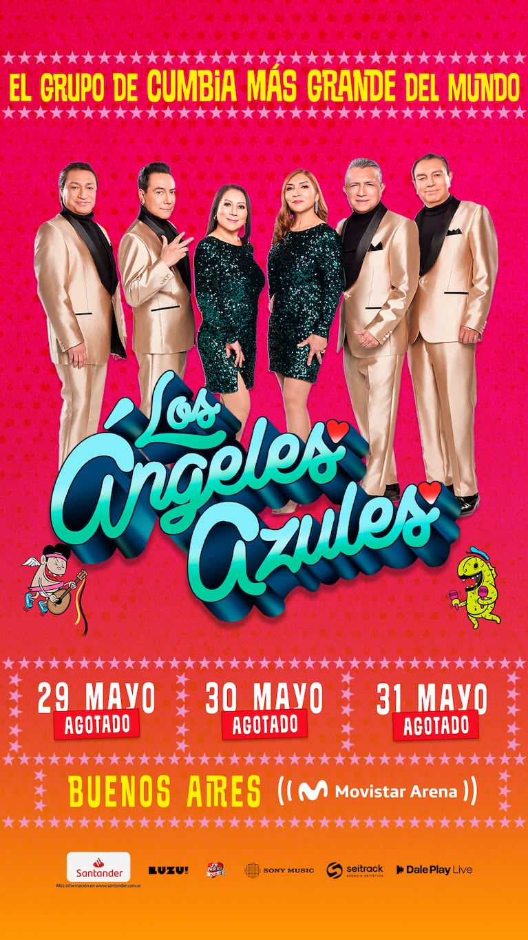 Los Ángeles Azules llegan con un espectáculo que pone al frente sus hits y la energía festiva que los convirtió en protagonistas del fenómeno global de la cumbia romántica.