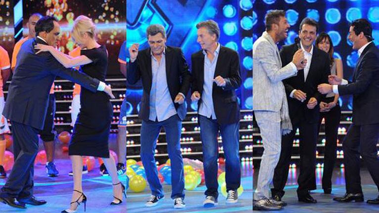 Los candidatos a presidente en ShowMatch (Fotos: Ideas del Sur).