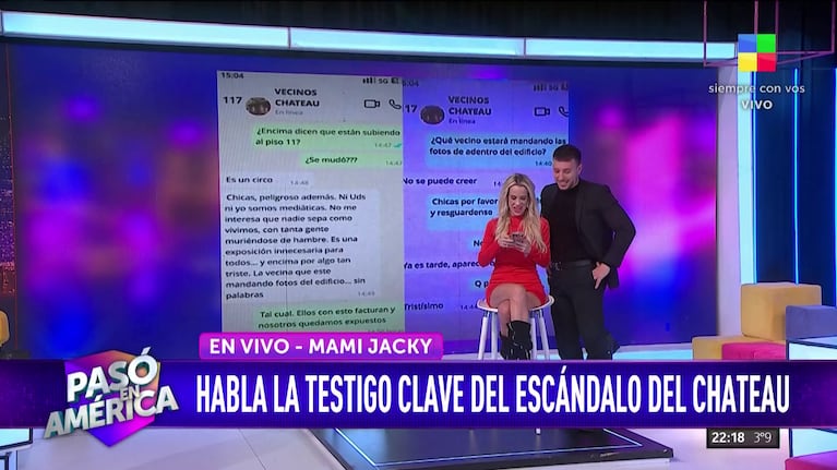 Los chats de los vecinos de Wanda Nara (Foto: captura de América).