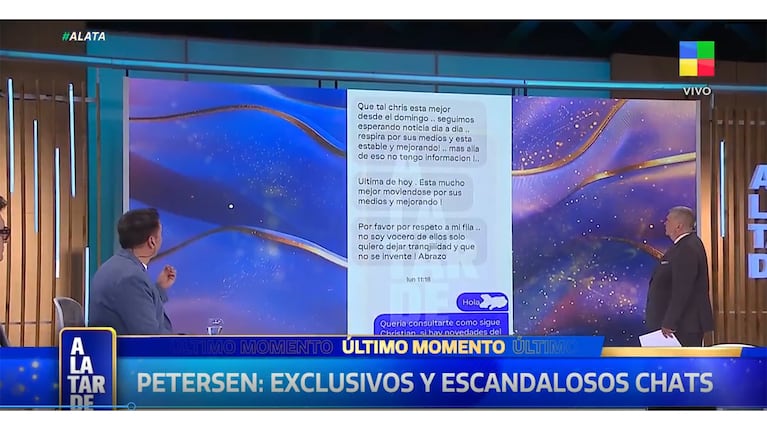 Los chats de un familiar de Christian Petersen. Captura: A la tarde / América