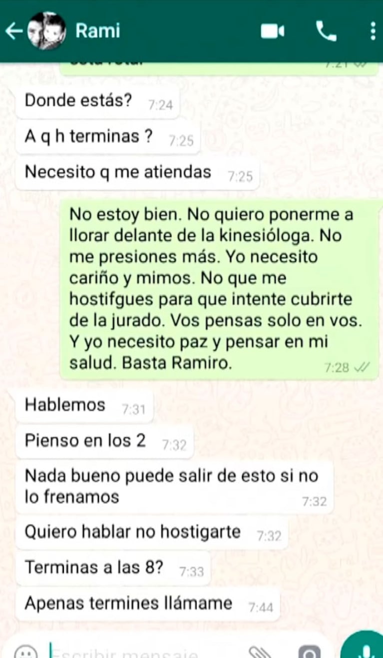 Los chats que llevaron a Florencia Peña a confesar que tiene una "relación abierta" con Ramiro Ponce de León