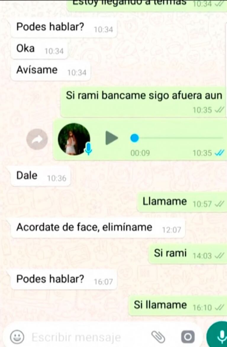 Los chats que llevaron a Florencia Peña a confesar que tiene una "relación abierta" con Ramiro Ponce de León