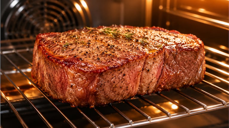 Los chefs expertos coinciden: por qué un bife se tiene que cocinar en el horno y con fuego bien bajo. Foto: IA