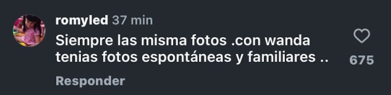 Los comentarios al posteo de la China Suárez y Mauro Icardi (Foto: captura de Instagram).