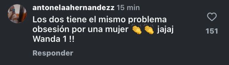 Los comentarios al posteo de la China Suárez y Mauro Icardi (Foto: captura de Instagram).