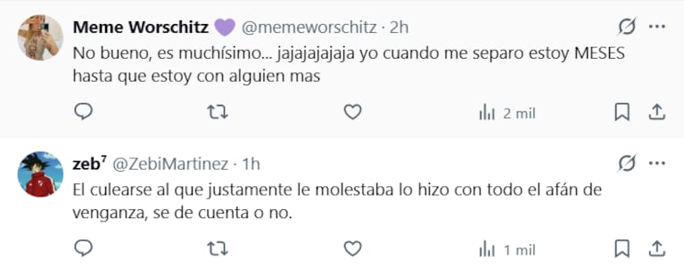 Los comentarios de los usuarios por la confesión de Ángela Torres (Foto: captura de X).