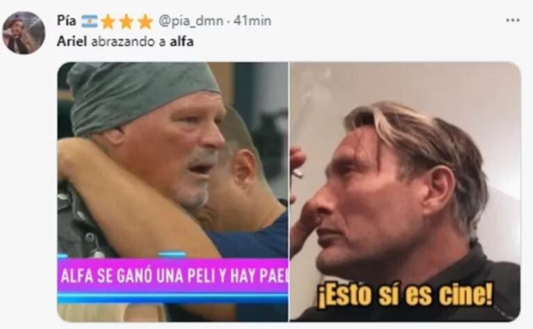 Los desopilantes memes del abrazo entre Alfa y Ariel en Gran Hermano