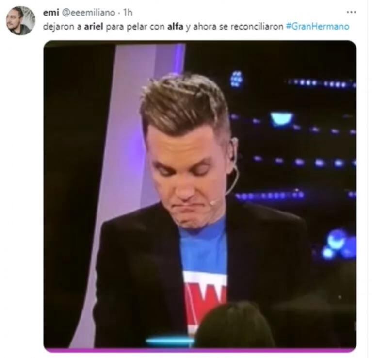 Los desopilantes memes del abrazo entre Alfa y Ariel en Gran Hermano