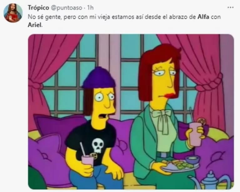 Los desopilantes memes del abrazo entre Alfa y Ariel en Gran Hermano