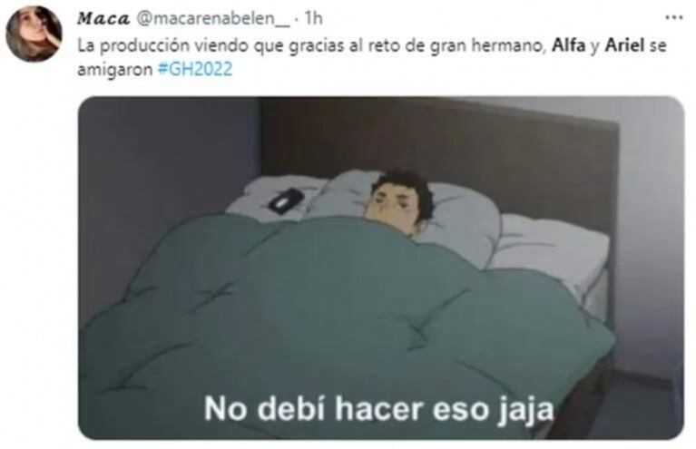Los desopilantes memes del abrazo entre Alfa y Ariel en Gran Hermano