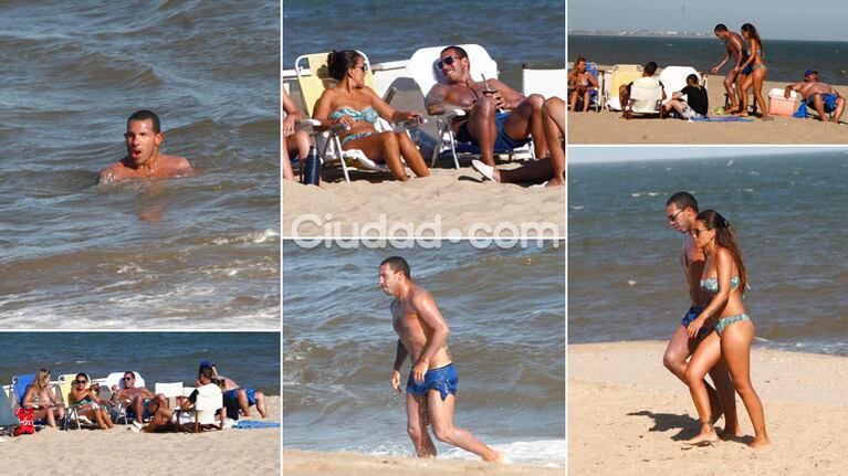 Los días al sol de Tevez y su mujer en las playas de Punta. (Foto: MSnews)