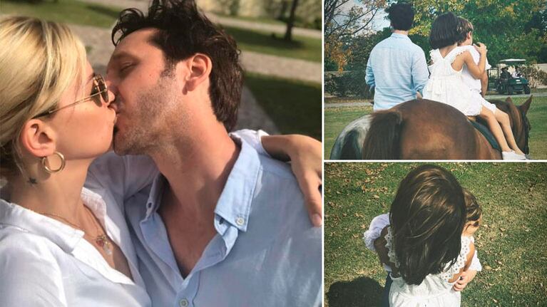 Los días campestres de la China Suárez y Benjamín Vicuña: cabalgata con los niños y beso apasionado 