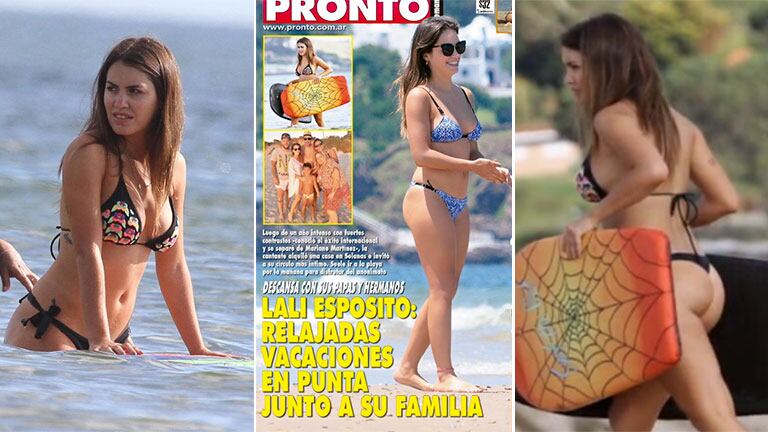 Los días playeros de Lali Espósito en Punta del Este (Fotos: revista Pronto y Twitter de @antonioricarte)