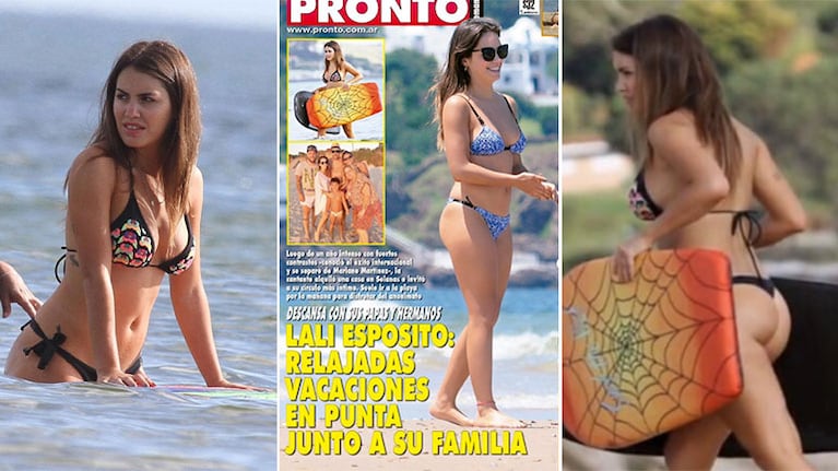 Los días playeros de Lali Espósito en Punta del Este (Fotos: revista Pronto y Twitter de @antonioricarte)
