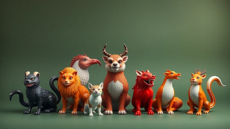 Los doce animales del Horóscopo Chino en una representación cultural. (Foto: Imagen ilustrativa generada con IA)