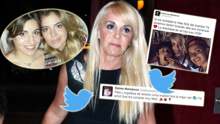 Los emotivos mensajes de Dalma y Gianinna para Claudia por su cumpleaños (Foto: Twitter y web)