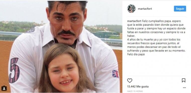Los emotivos mensajes de los hijos de Ricardo Fort y Gustavo Martínez en el día del cumpleaños del empresario