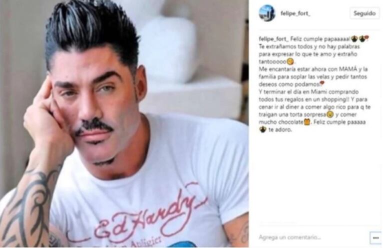 Los emotivos mensajes de los hijos de Ricardo Fort y Gustavo Martínez en el día del cumpleaños del empresario
