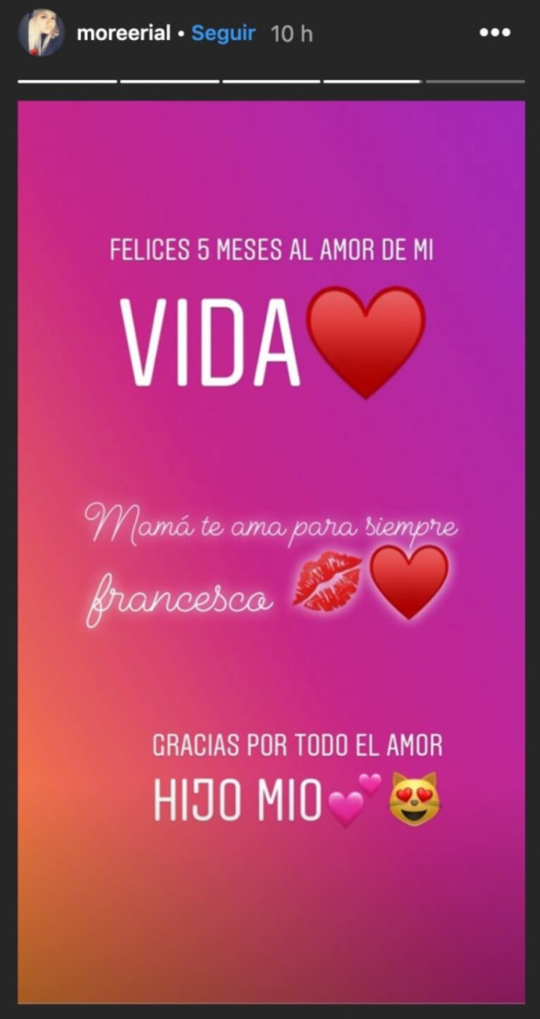 Los emotivos saludos de Morena Rial y Facundo Ambrosioni por los cinco meses de su hijo: "Gracias por el amor"