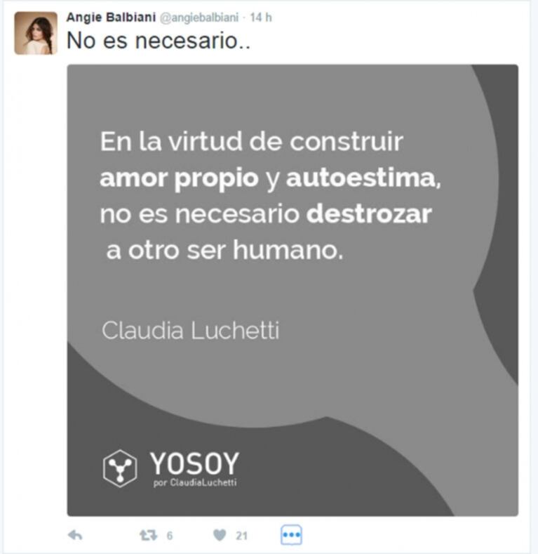 Los enigmáticos tweets de la amiga de Pampita, tras el escándalo con Figueiras