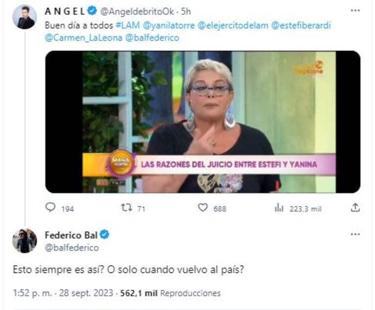 Los escandalosos tweets de Fede Bal y Yanina Latorre  (Foto: captura Twitter @balfederico y @yanilatorre)