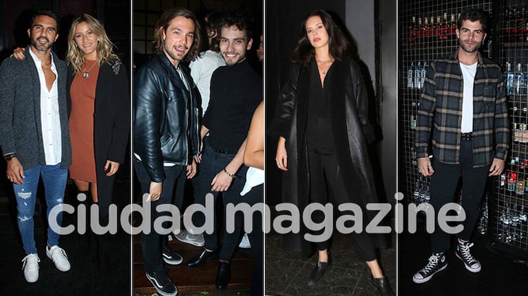 Los españoles Albert Baró, Carlos Cuevas y Diego Domínguez, en la noche porteña junto a varios famosos. (Fotos: Movilpress)