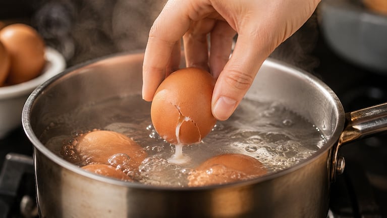 Los expertos coinciden: 'Los huevos cocidos se rompen por el contraste y hay que atemperarlos''. Foto: IA