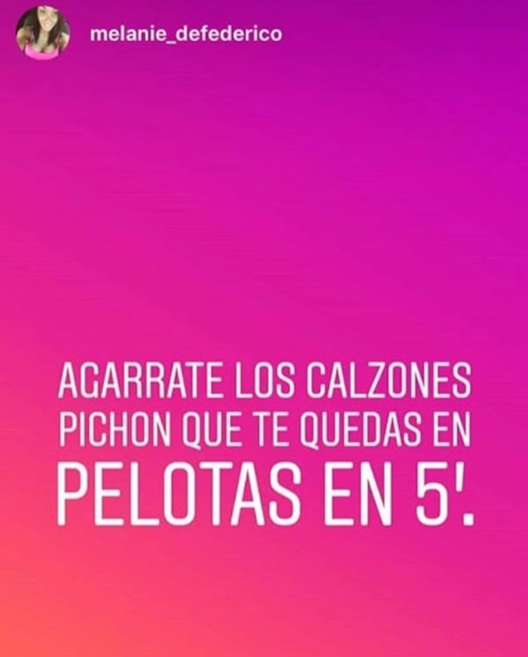 Los explosivos mensajes de la hermana de Matías Defederico ¿al novio de Cinthia Fernández?: "Agarrate los..."