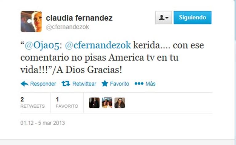 Los explosivos tweets de Claudia Fernández... ¿contra Pamela David?