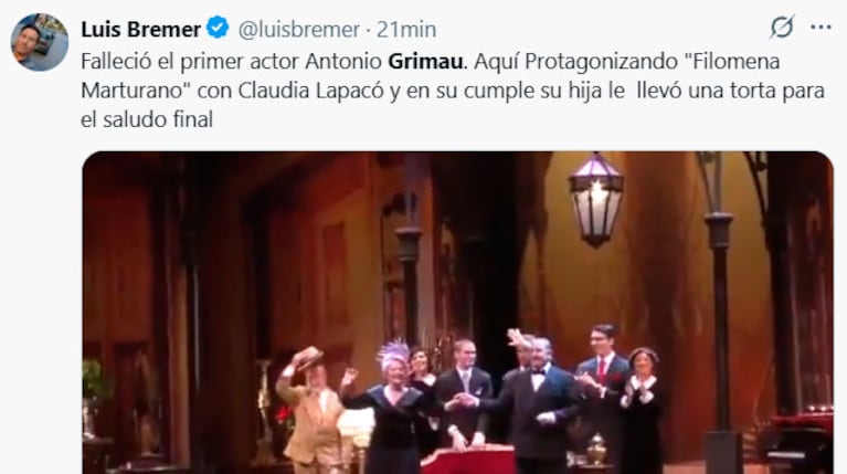 Los famosos despidieron a Antonio Grimau