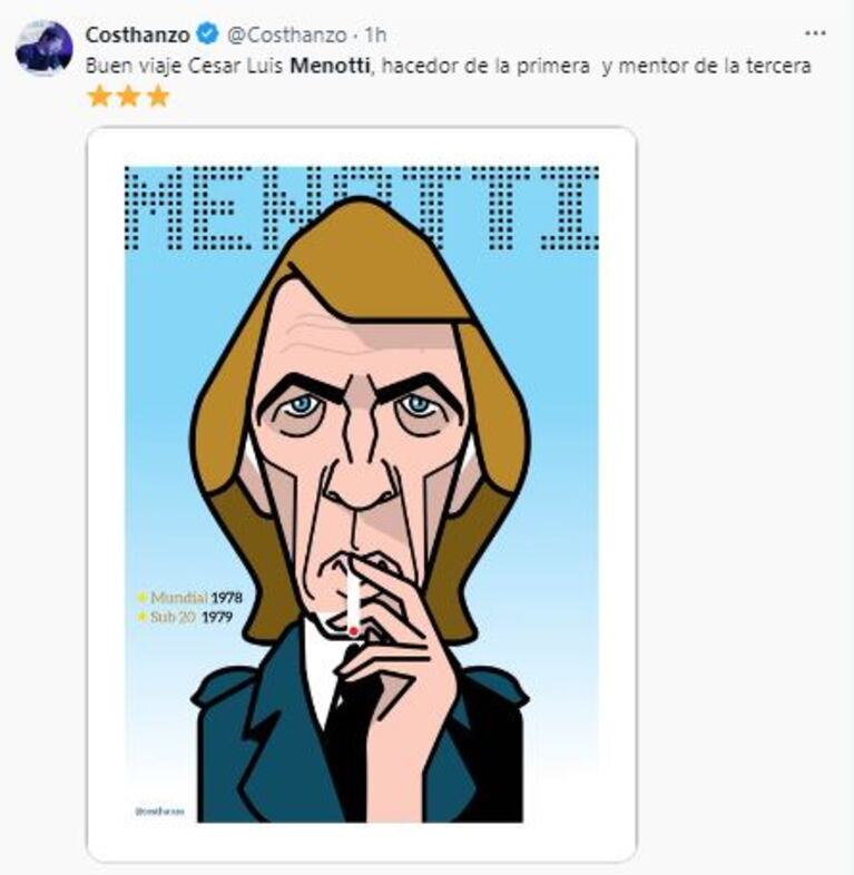 Los famosos despidieron a César Luis Menotti en las redes sociales